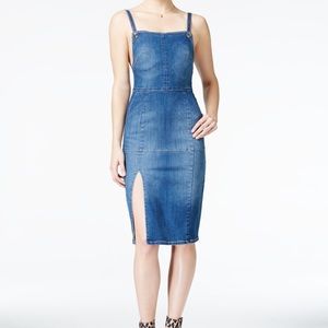 Guess Women's Blue Denim Bib Dress